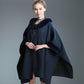 WezelBezel Woolen Coat - Hooded Shawl Cape