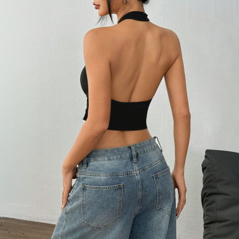 WezelBezel Backless Crop Tee