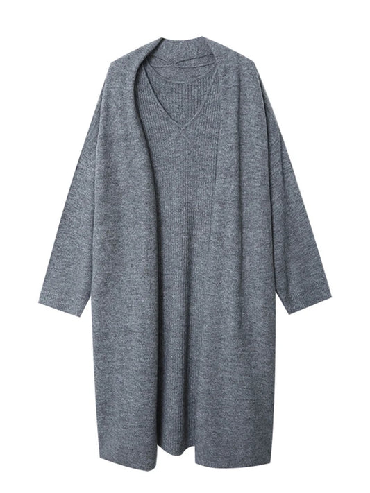 WezelBezel Cardigan Two-Piece Set - Oversized Style