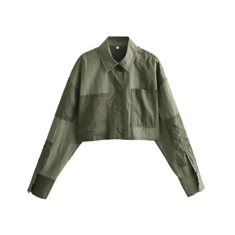 WezelBezel Patchwork Shirt - Contrasting Color