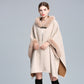 WezelBezel Woolen Coat - Hooded Shawl Cape