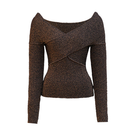 WezelBezel Slim Fit Cropped Knit Top