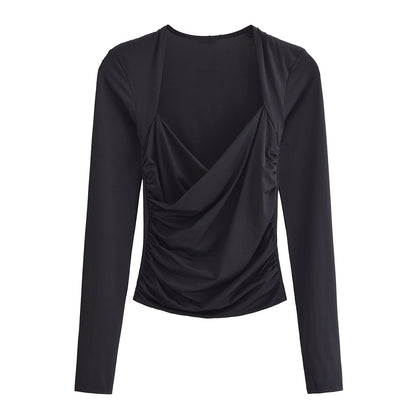 WezelBezel Slim Pleated Blouse