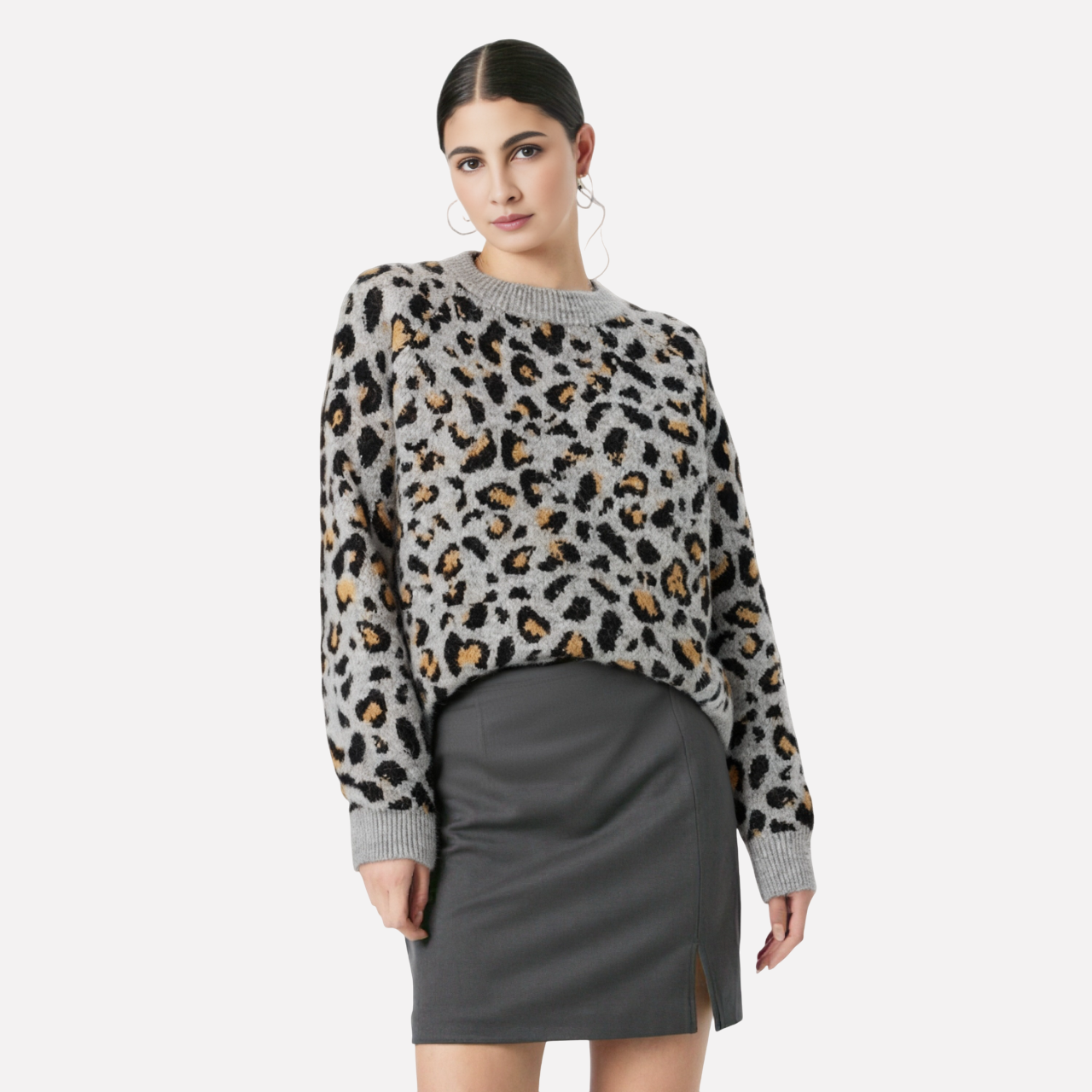 WezelBezel Animal Print Knit Tee