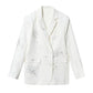 WezelBezel Rhinestone Suit Jacket - Irregular Style
