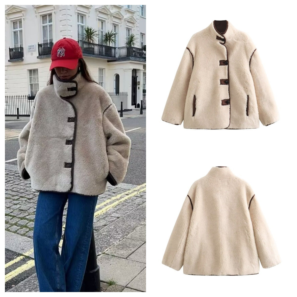 WezelBezel Loose Jacket - Inlaid Fleece Style