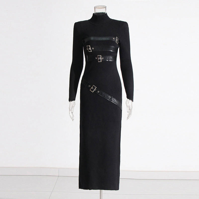 WezelBezel Slim Knit Splice Dress