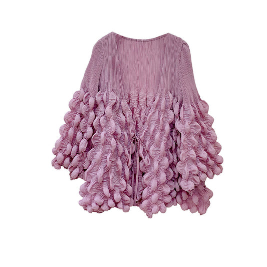 WezelBezel Pleated Tie-Up Blouse – Elegant & Flattering
