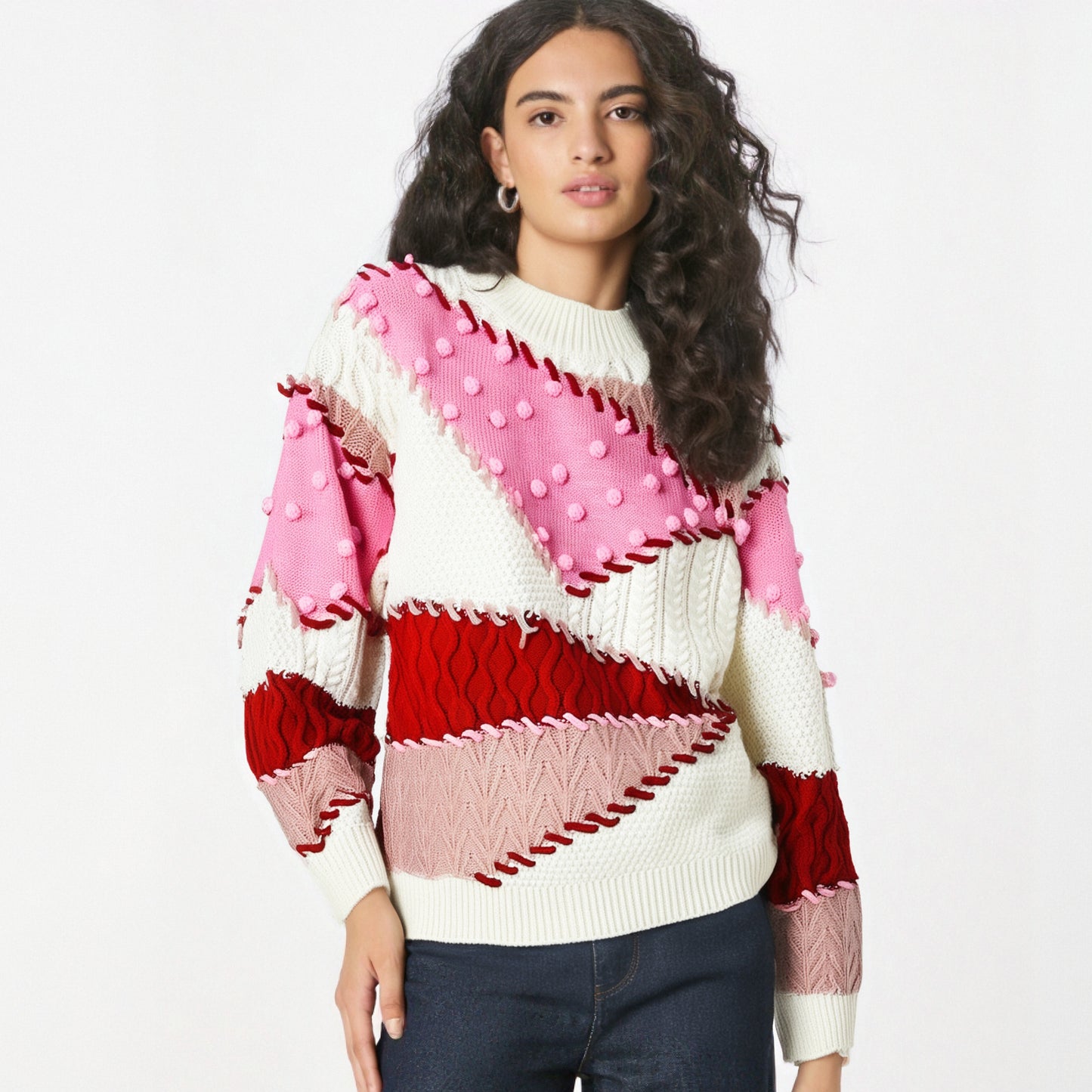 WezelBezel Pink Knit Pullover - Long Sleeve