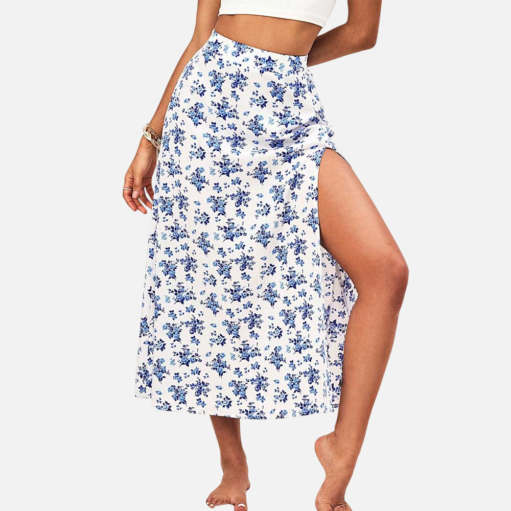 WezelBezel Split A-Line Midi Dress