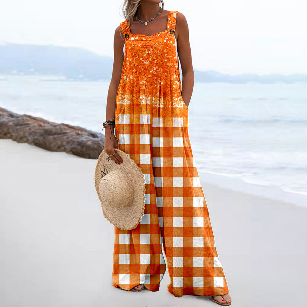 WezelBezel Boho Print Square Neck Romper