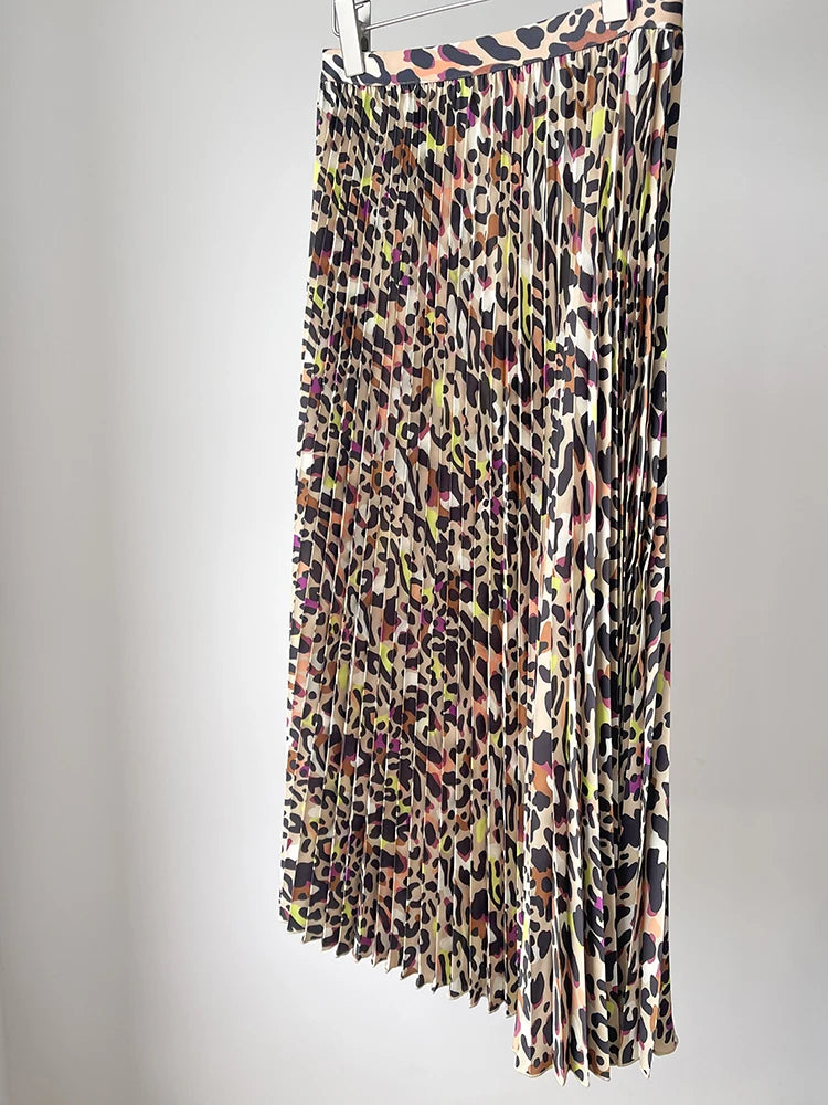 WezelBezel Pleated Midi Skirt - Elastic Waistband