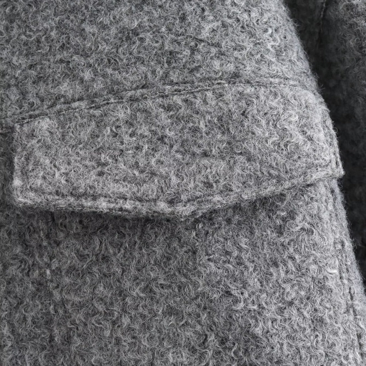 WezelBezel Pearl Leather Wool Coat