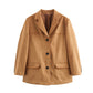 WezelBezel Suede Suit Jacket - Two-Color Style