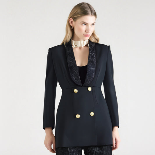 WezelBezel Diamond Suit Skirt - Long Sleeved Style