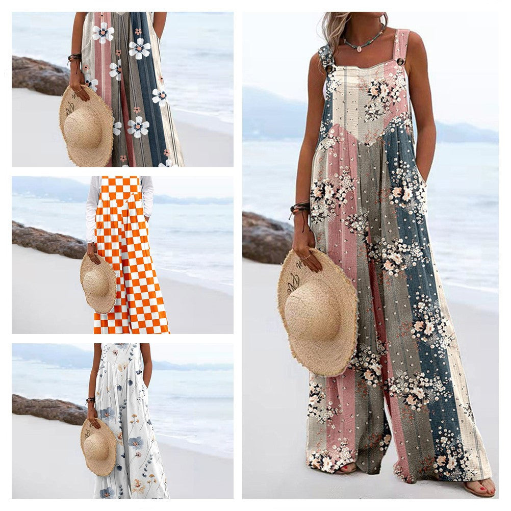 WezelBezel Boho Print Square Neck Romper