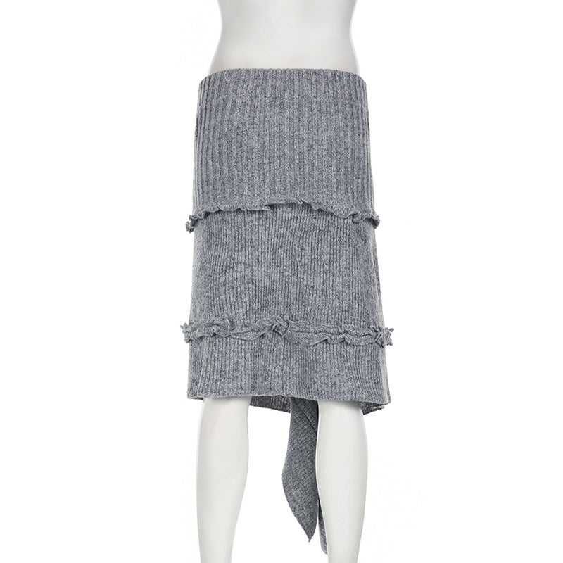 WezelBezel Rose Tailored Knit Skirt