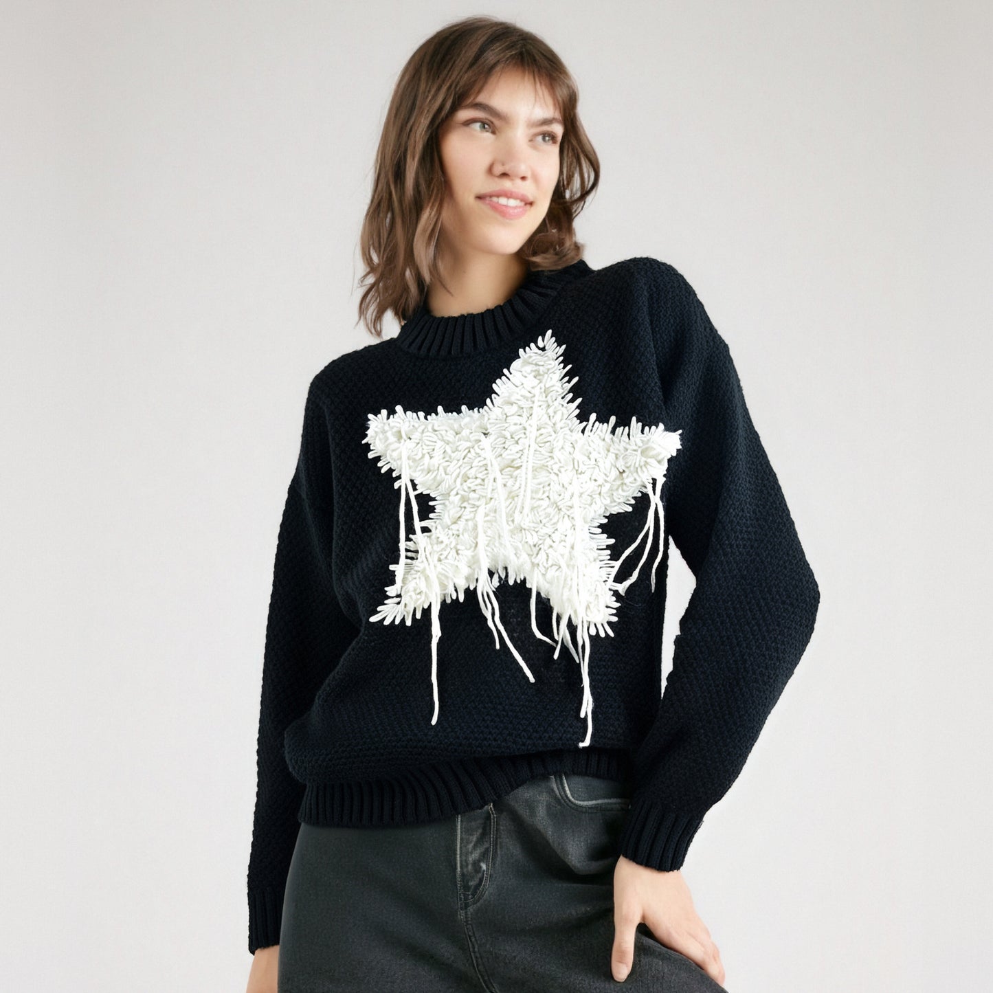 WezelBezel Star Knit Pullover - Colorblock Style