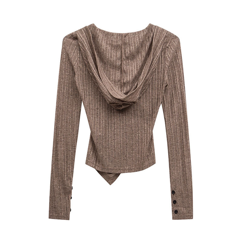 WezelBezel Ribbed Gathered Knit Top