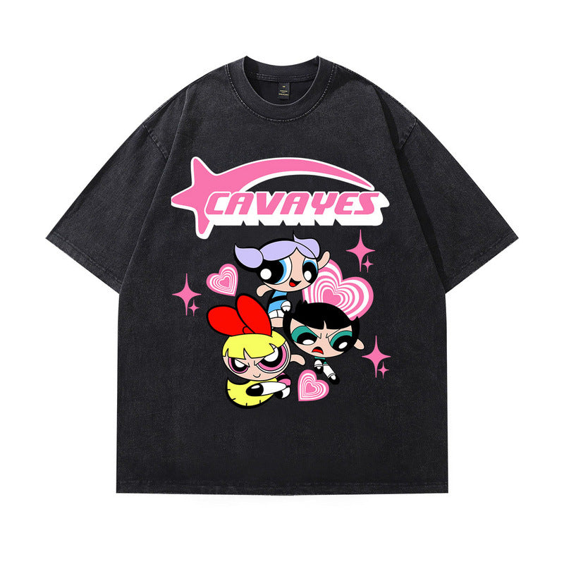 WezelBezel Retro Cartoon Cotton Tee