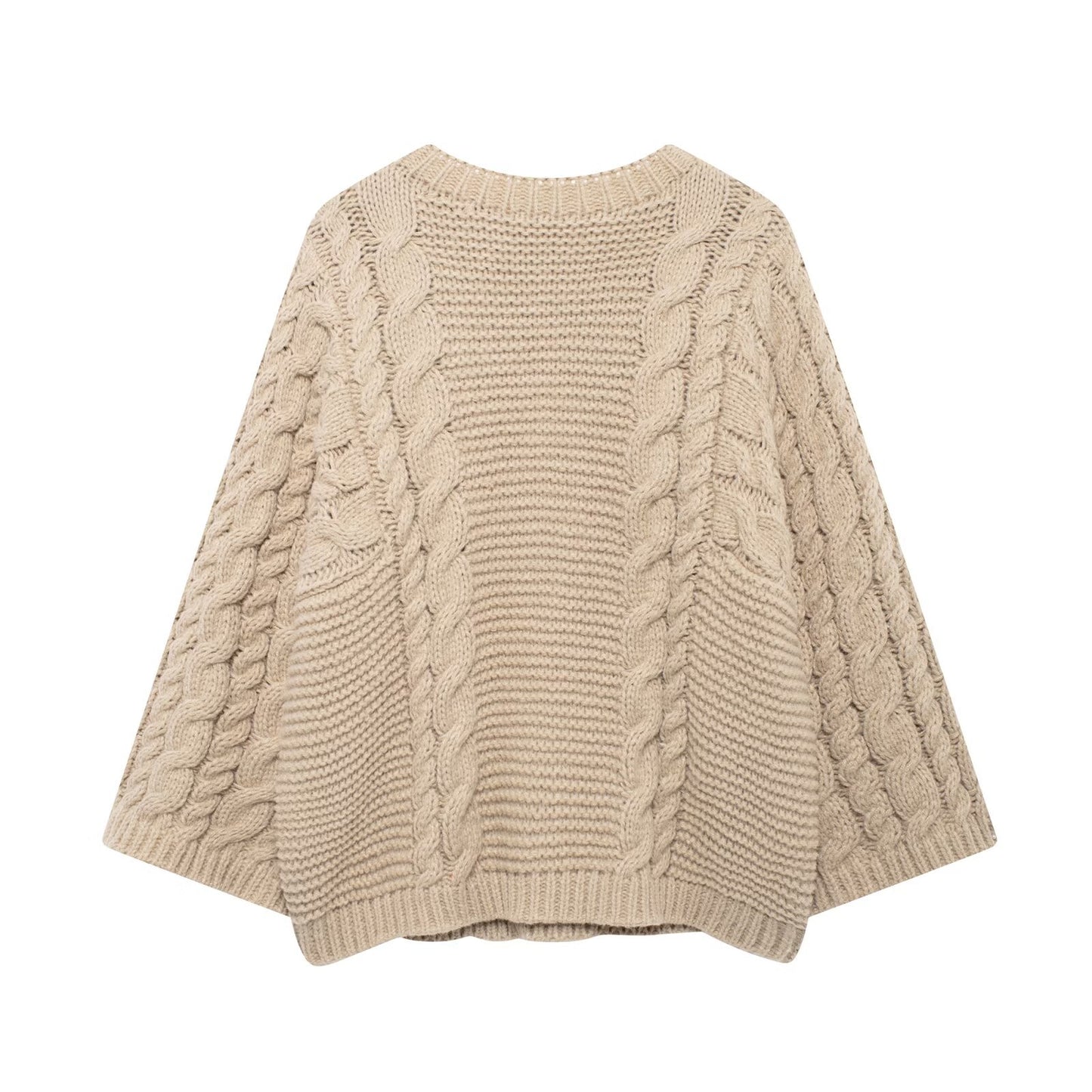 WezelBezel Round Neck Sweater - Loose Sleeve Style