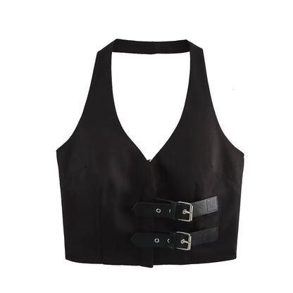 WezelBezel Backless Slim Knit Tank